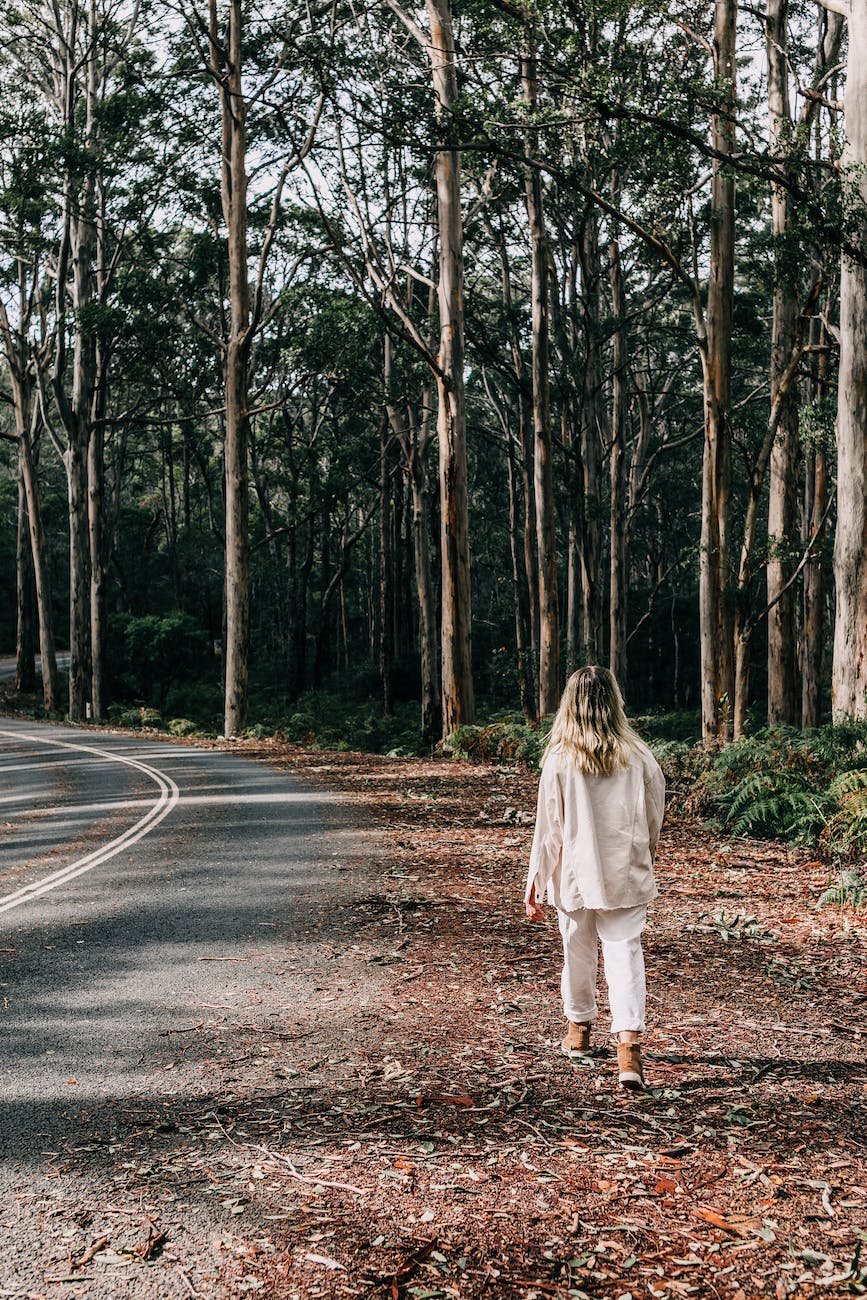 woman walking alone